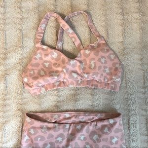 Pink Lily animal print sports bra and leggings set